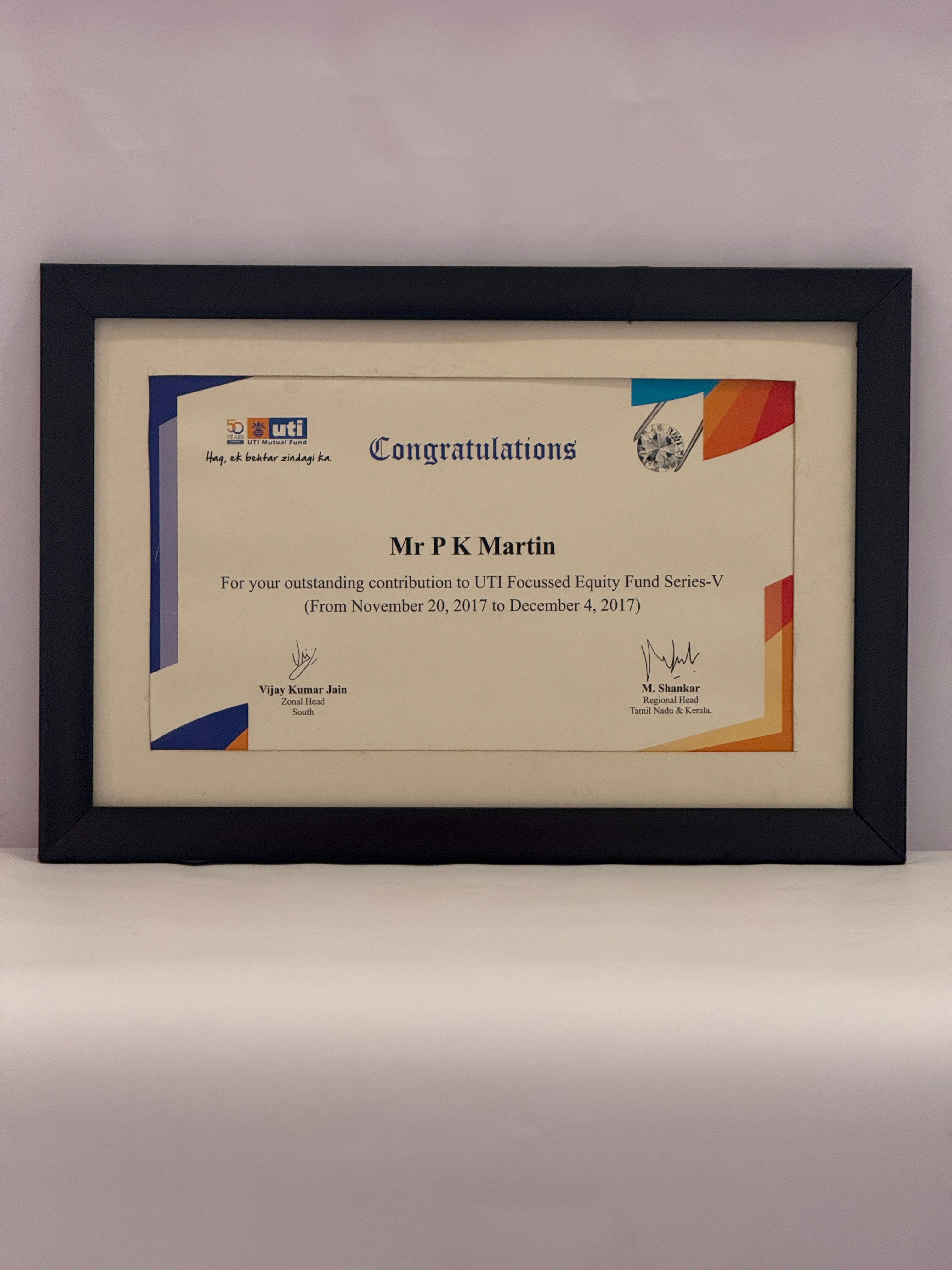 Outstanding Contribution — UTI Focussed Equity Fund Series V